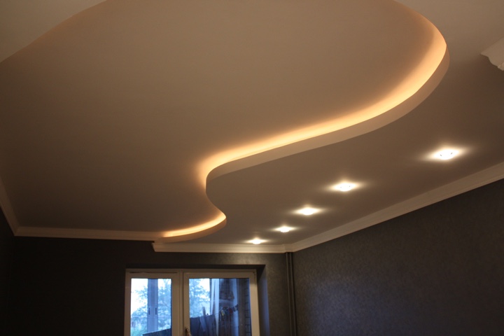 двухуровневый потолок из гипсокартона
