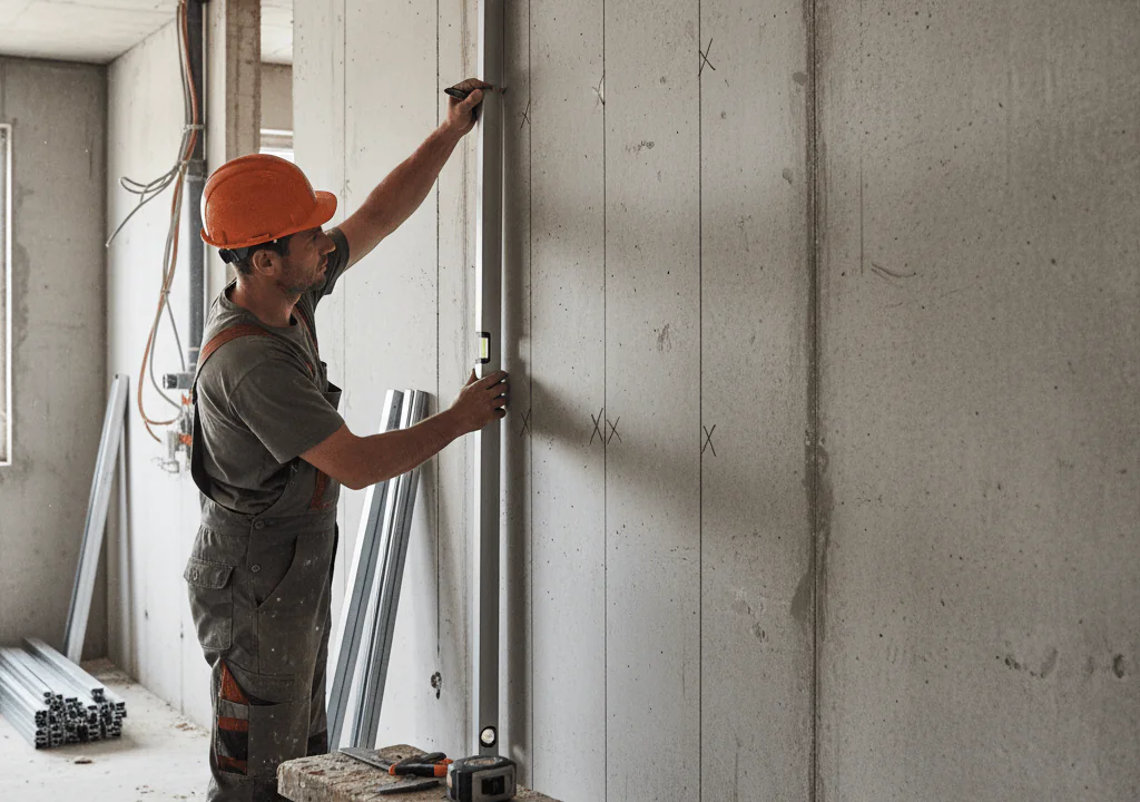  Разметка стен для монтажа гипсокартоном