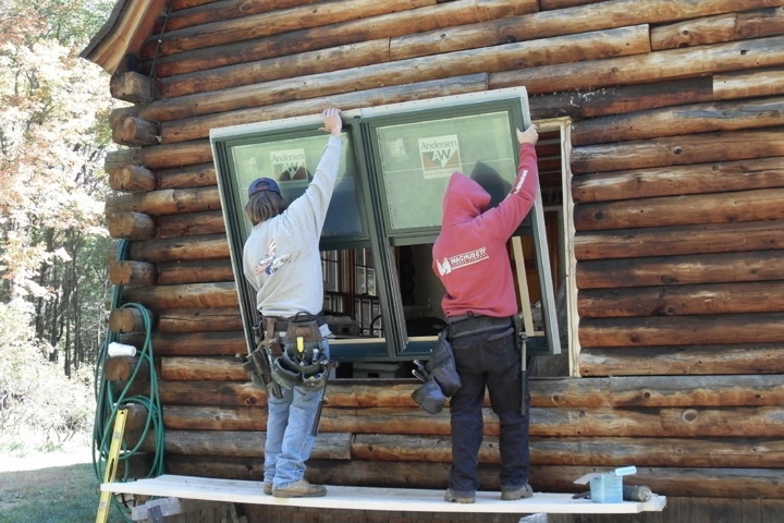 установка рамы в проем