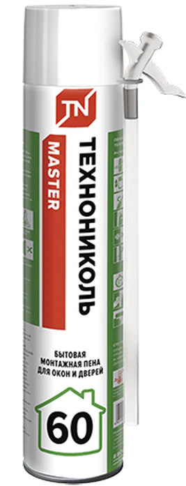Монтажная пена Технониколь 60 Master бытовая с трубочкой, 700 мл