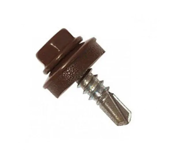 Саморез кровельный 5,5х19 мм DAXMER RAL 8017 (шоколадно-коричневый), 250 шт