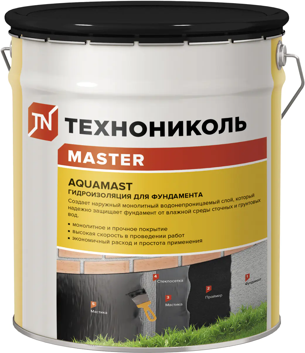 Мастика гидроизоляционная Технониколь Aquamast, 10 кг
