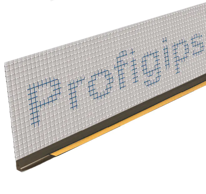 Профиль оконный примыкающий с сеткой (коричневый) 3 м