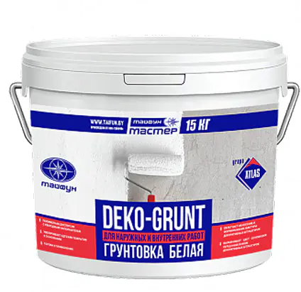 Грунтовка Тайфун Мастер DEKO-GRUNT с кварцевым песком белая 15 кг