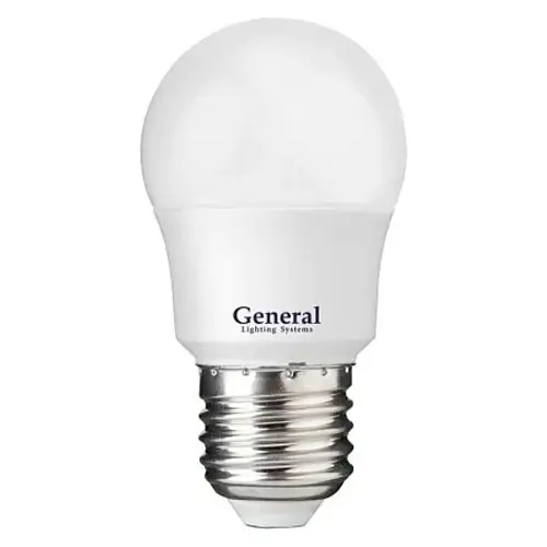 Лампа светодиодная Шар (G45) General Lighting 8Вт Е27 4000К нейтр. белый свет 660203