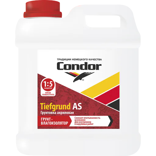 Грунтовка влагоизолятор Condor Tiefgrund AS (концентрат 1:5) 5 л