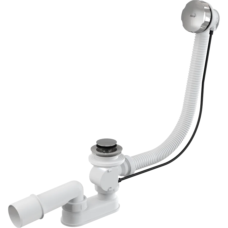 Сифон для ванны автомат комплект металлический Alcaplast A55-K