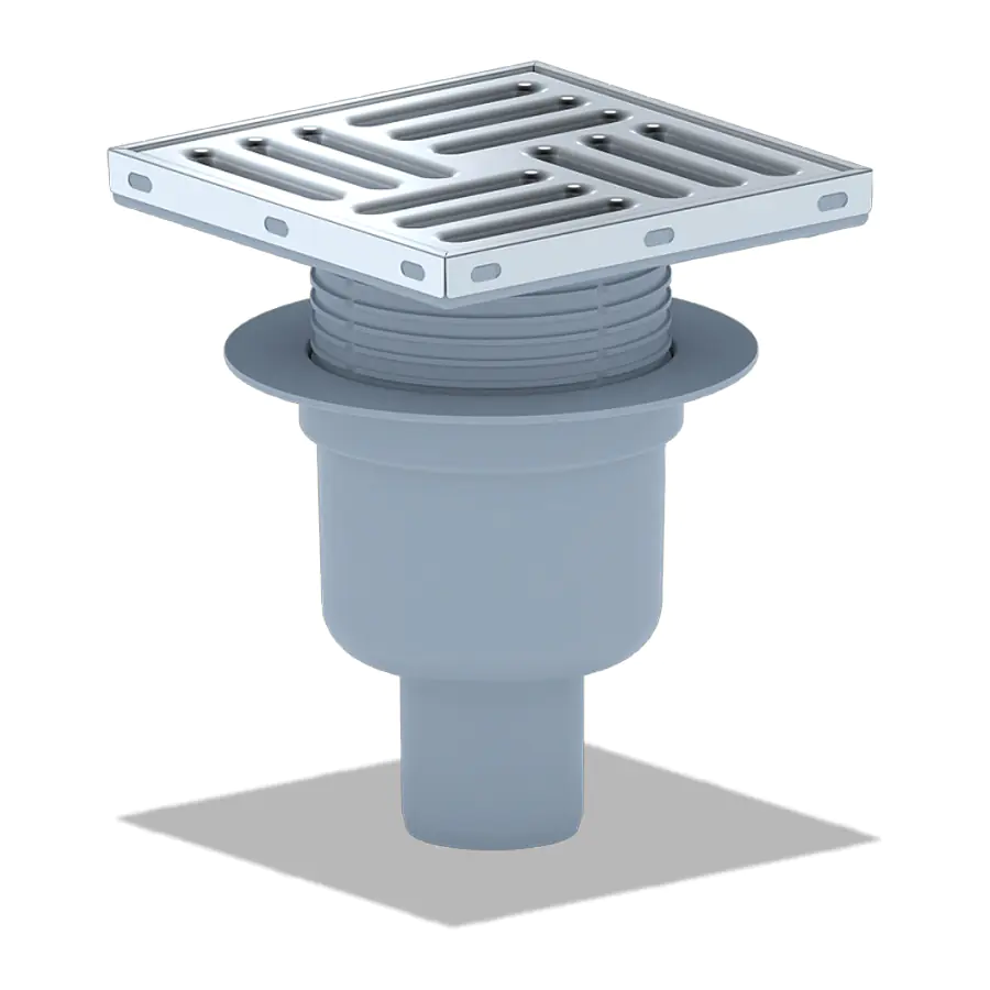 Трап для душа АНИ пласт вертикальный регулируемый 105x105/50 (TA5712)
