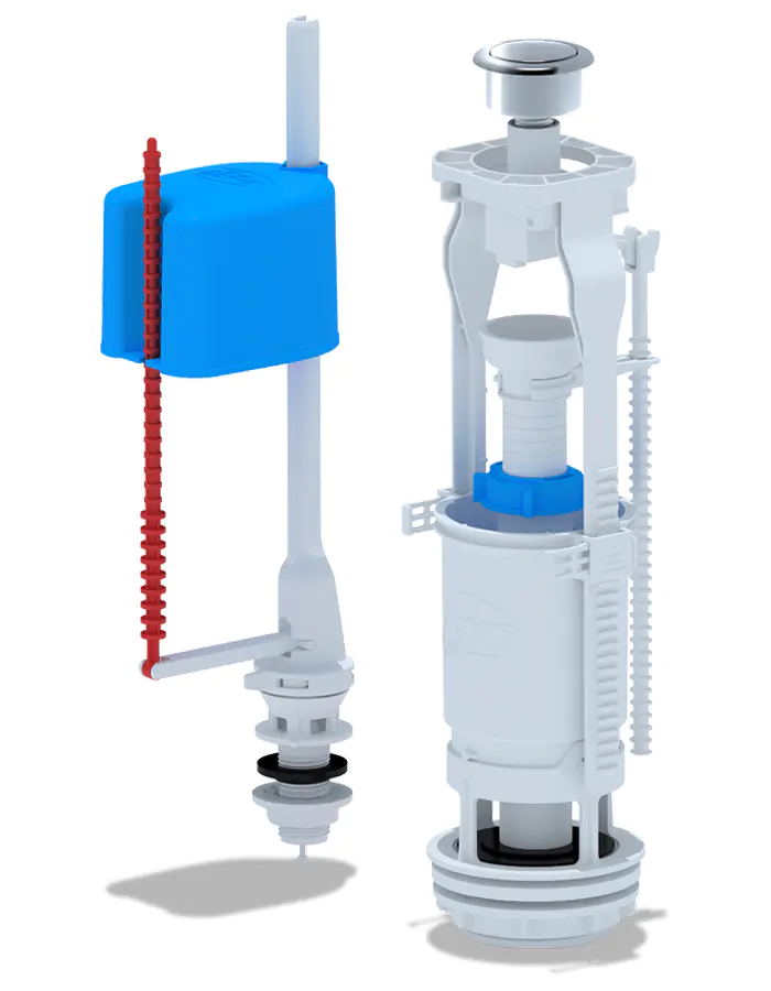 Арматура сливная для унитаза с нижней подводкой (1 кнопка) АНИ Пласт WC6550M