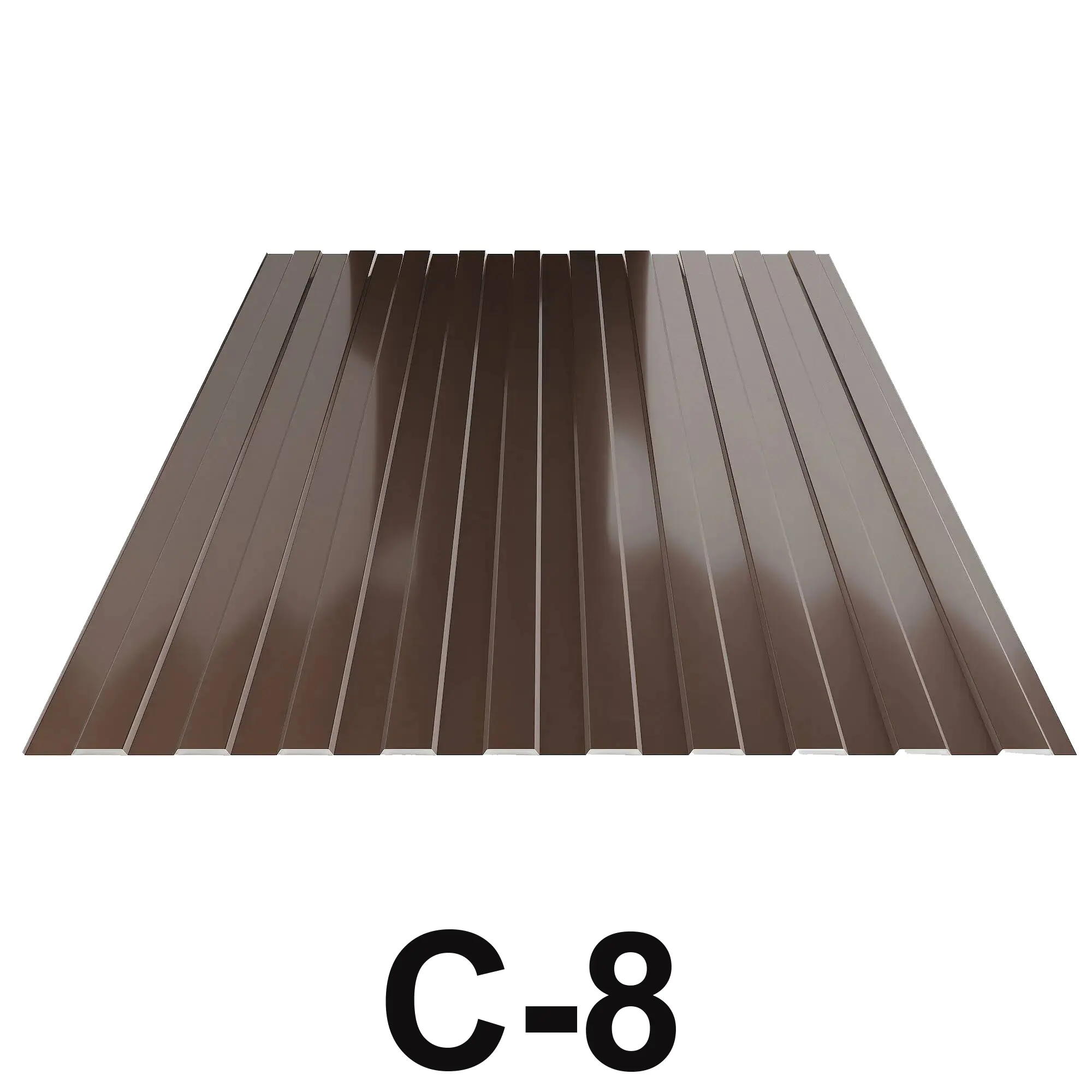 Профнастил оцинкованный С-8 0,35 мм RAL 8017 (коричневый) 1,5 м