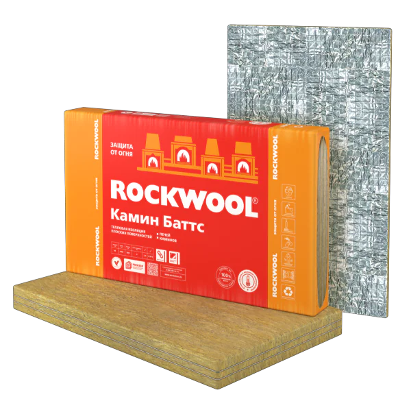Теплоизоляция Rockwool Камин Баттс 30 мм (в листе 0,6 м²)