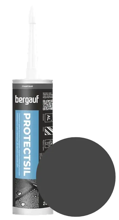 Герметик силиконовый Bergauf Protectsil (графит) 280 мл
