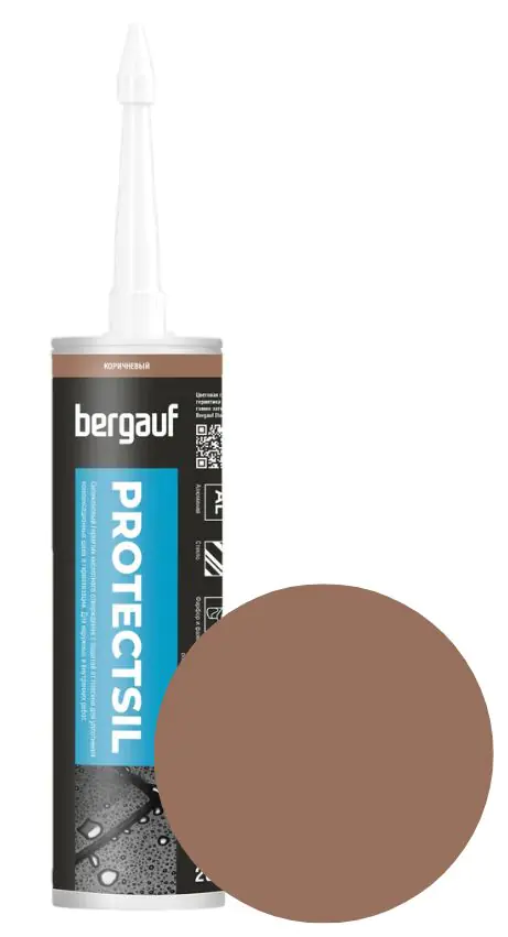 Герметик силиконовый Bergauf Protectsil (коричневый) 280 мл