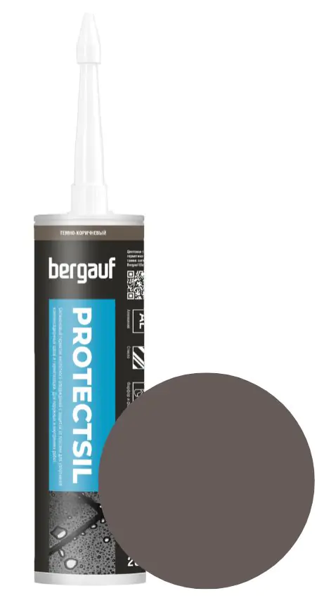 Герметик силиконовый Bergauf Protectsil (темно-коричневый) 280 мл