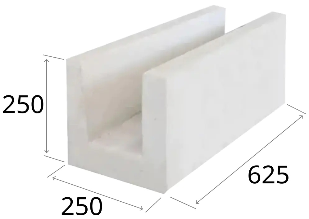 Блок лотковый ЗАБУДОВА 2БЛ 625x250x250, возможно 15% боя