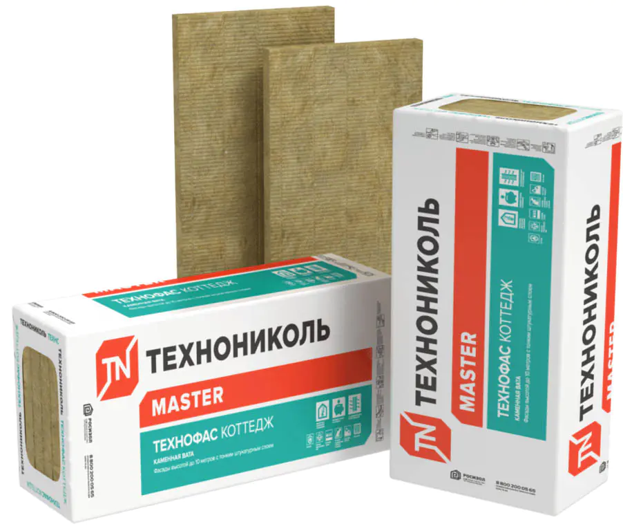 Утеплитель каменная вата Технофас Коттедж 100 мм (в пачке 2,16 м²)