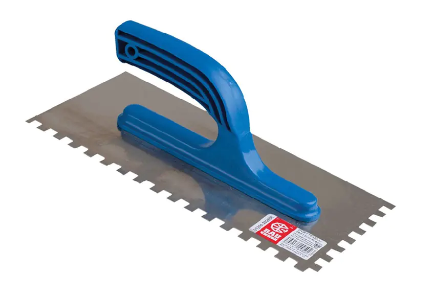 Гладилка зубчатая нержавеющая Bauwelt 27x13 см, зуб 10х10 мм (01200-202810)