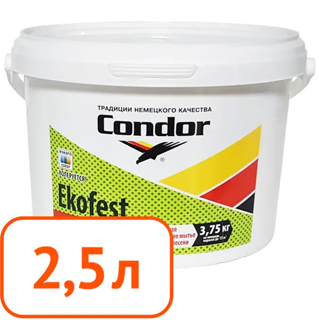 Краска Condor Ekofest для кухни и ванной 2,5 л