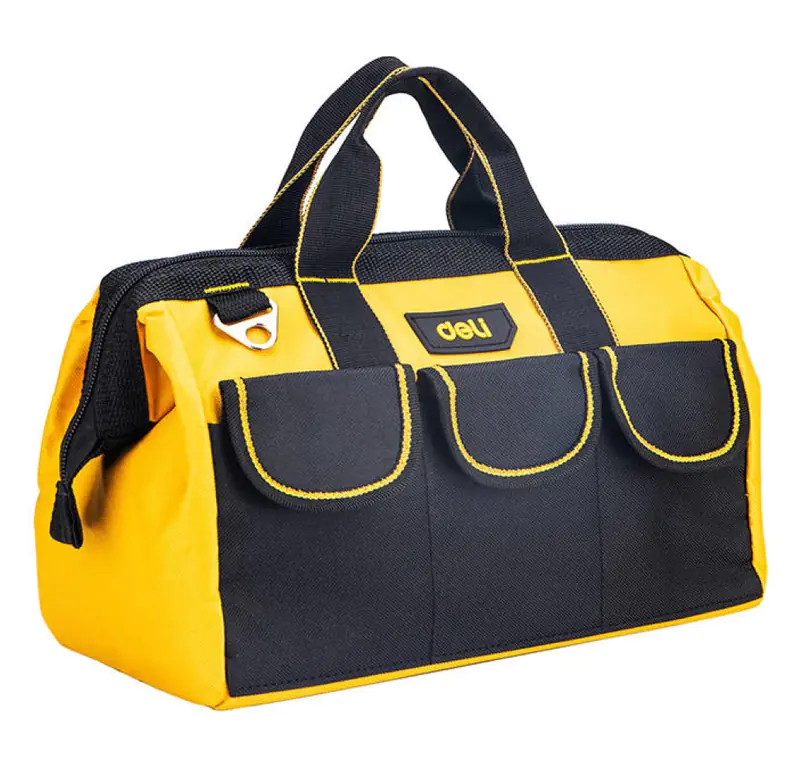 Сумка для инструментов Deli EDL430013 5 карманов 310х170х220 мм черно-желтая
