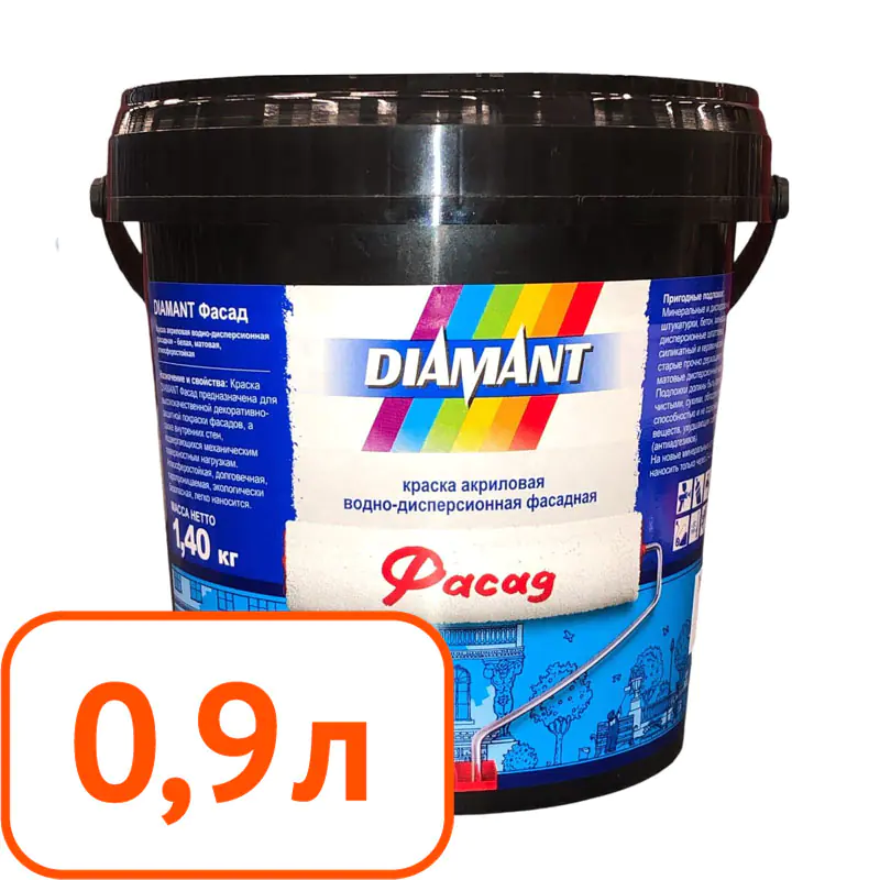 Краска акриловая DIAMANT Фасад, 0,9 л