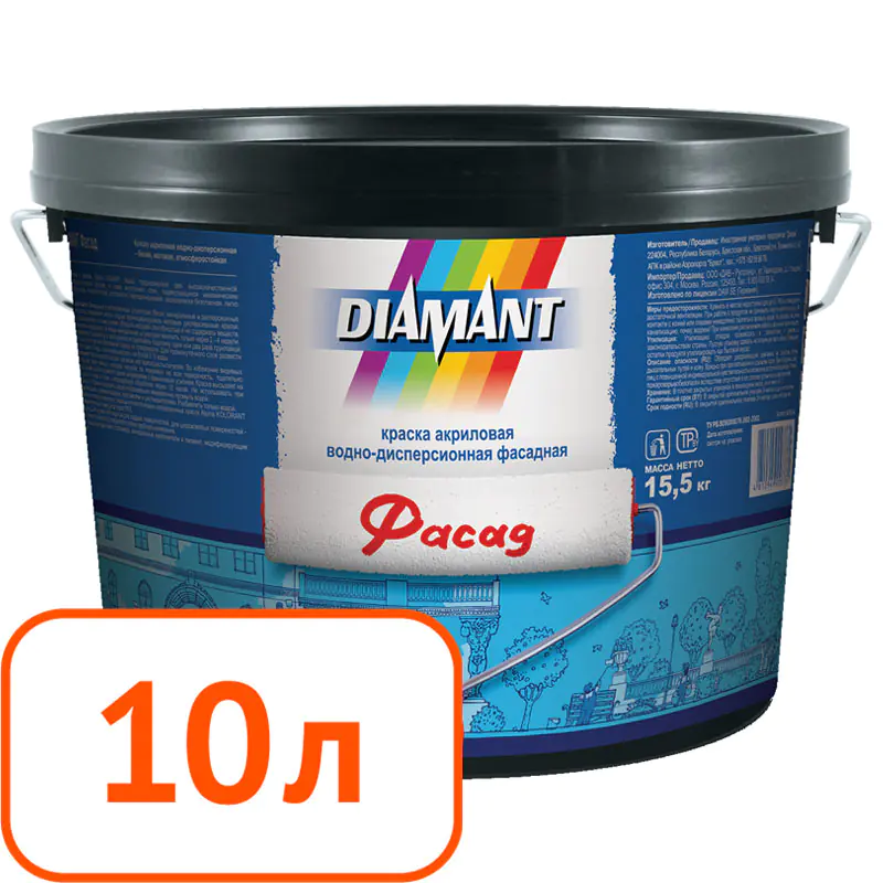Краска акриловая DIAMANT Фасад, 10 л