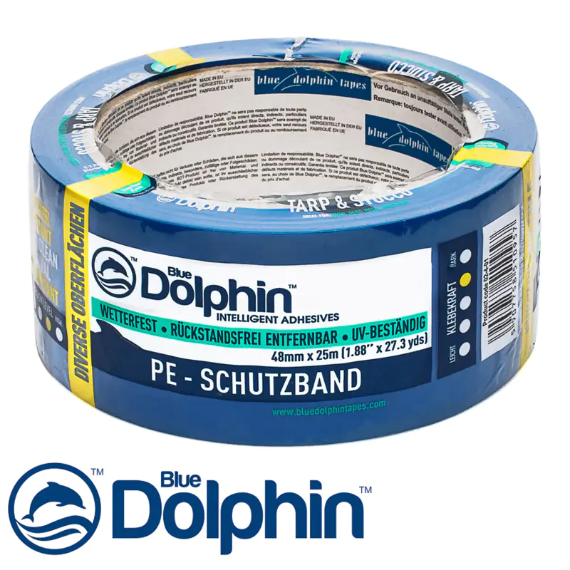 Лента малярная ПВХ Blue Dolphin 48 мм х 50 м (голубая)