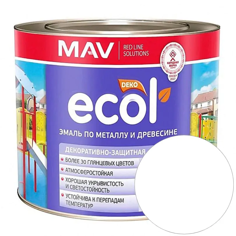 Эмаль Ecol ПФ-115 MAV (белая, матовая) 2,4 л