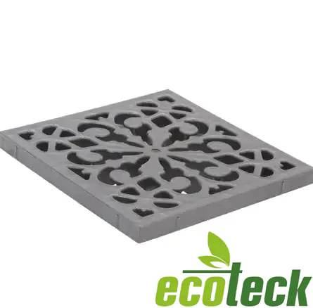 Решетка пластиковая к дождеприемнику 280х280х30 (металлик) Ecoteck