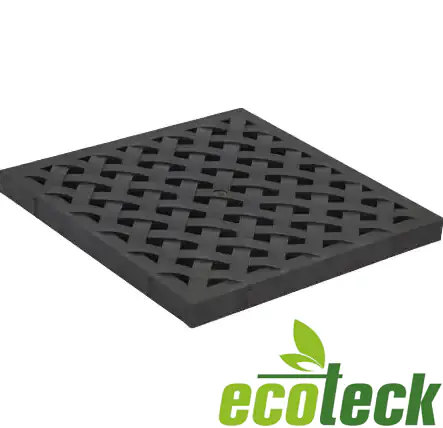 Решетка пластиковая к дождеприемнику 280х280х32 Ecoteck усиленная (черный)