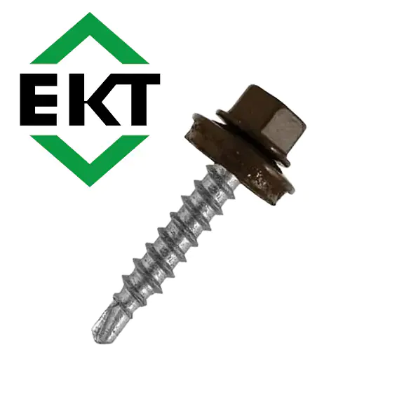 Саморез кровельный ЕКТ 4,8х29, RAL 8017 (50 шт), B004511