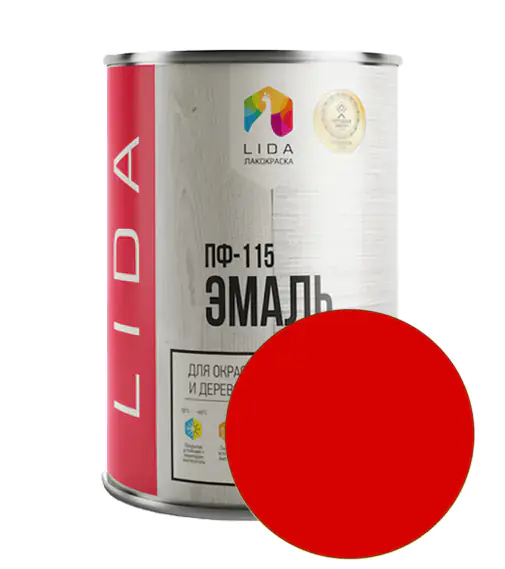 Эмаль ПФ-115 LIDA (красная) 1 л