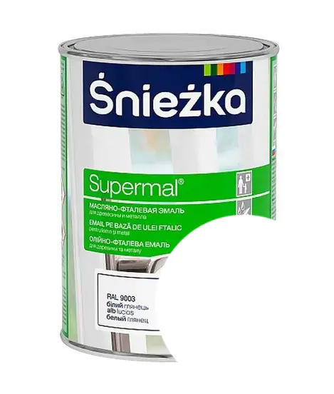 Эмаль для древесины и металла Sniezka (белая матовая) 0,8 л