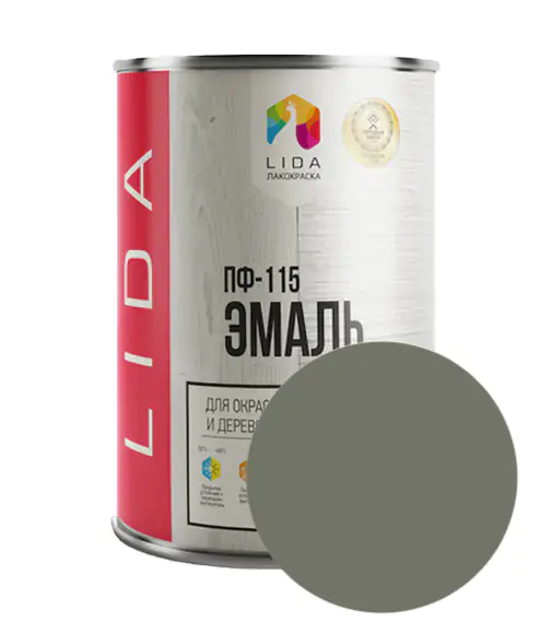 Эмаль ПФ-115 LIDA (серая) 1 л