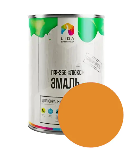 Эмаль ПФ-266 Люкс LIDA (желто-коричневая) 1 л