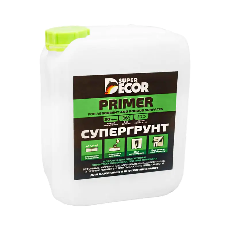 Грунтовка Super Decor Супергрунт 70 + Антисепт, 10 кг