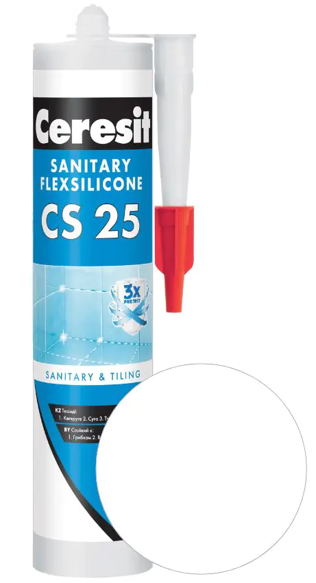 Герметик силиконовый Ceresit CS 25 (белый) 280 мл