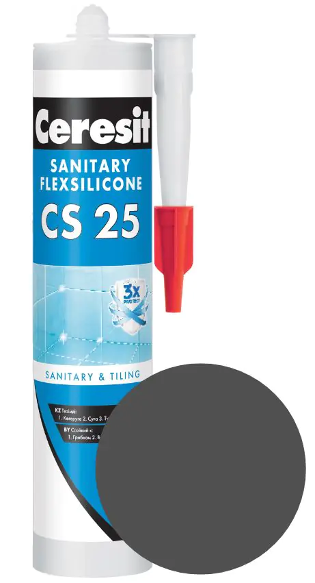 Герметик силиконовый Ceresit CS 25 №16 (графит) 280 мл