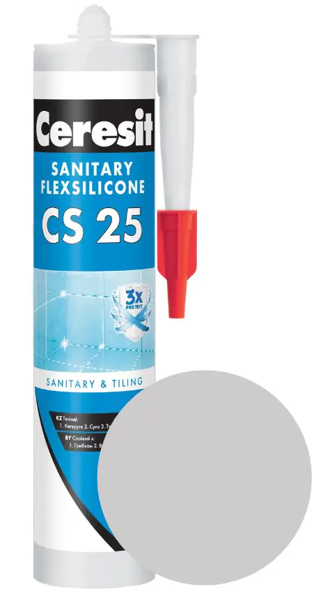 Герметик силиконовый Ceresit CS 25 №04 (серебристо-серый) 280 мл