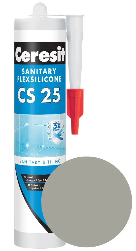 Герметик силиконовый Ceresit CS 25 №07 (серый) 280 мл