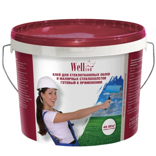 Клей для стеклохолста и стеклообоев Wellton, 10 кг