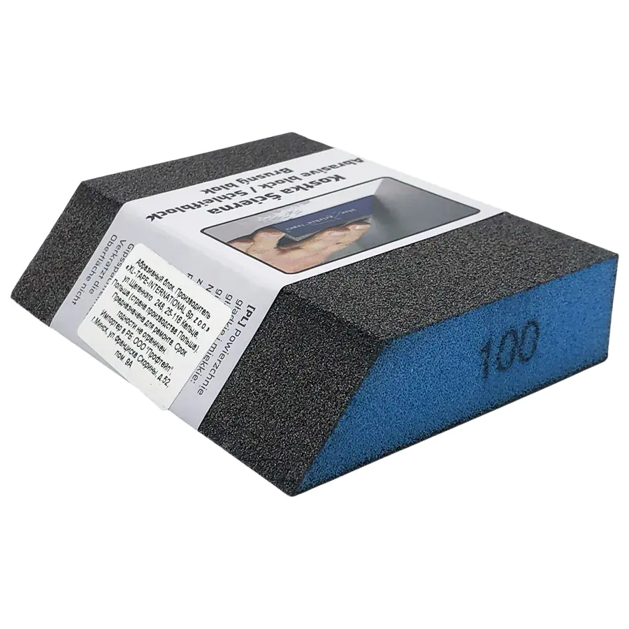 Губка шлифовальная со скошенным краем Р100 Blue Dolphin