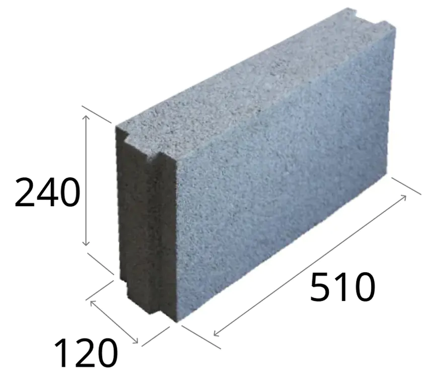 Керамзитобетонный блок 510x120x240 (плотность 900) Новолукомль, возможно 5% боя
