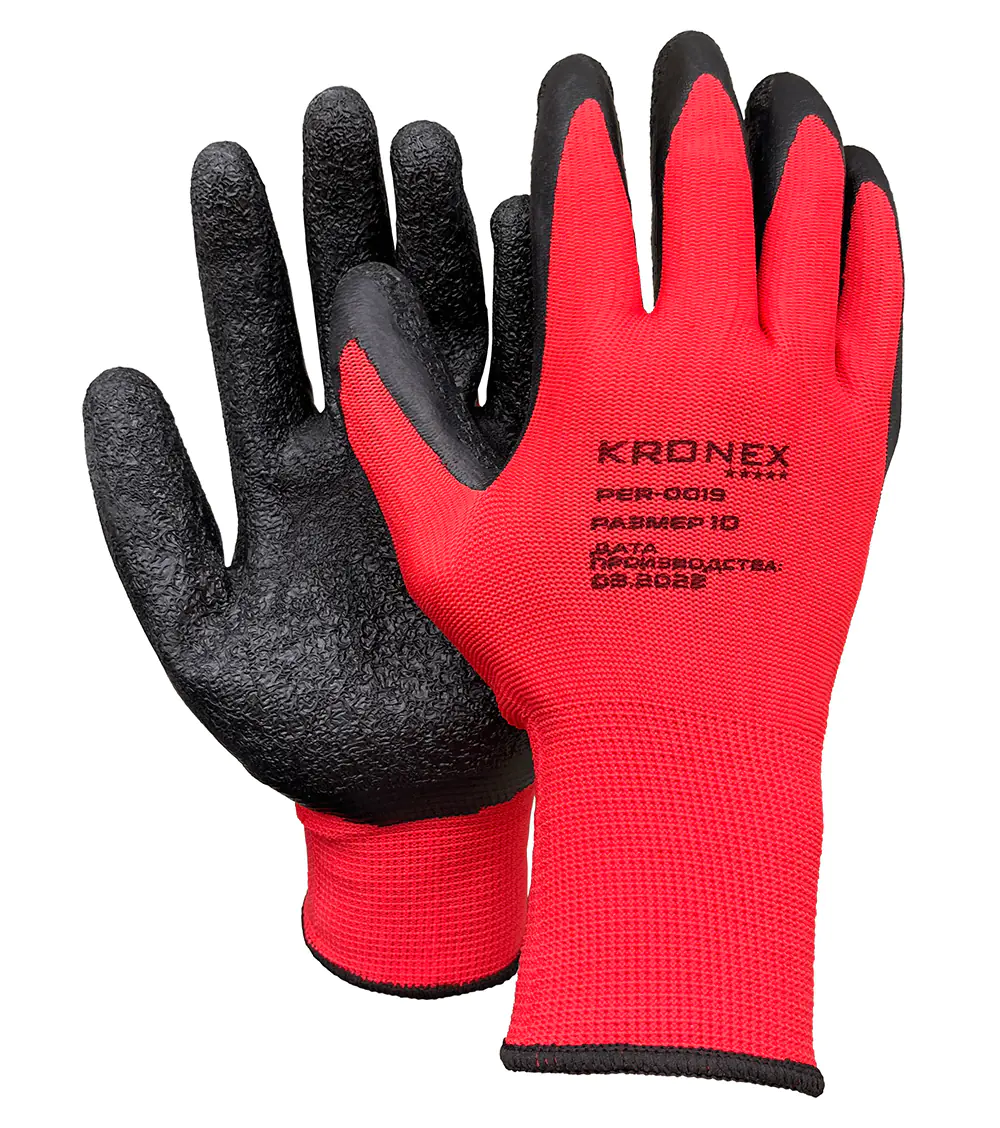 Перчатки нейлоновые Kronex Neuron-L с латексным покрытием PER-0019
