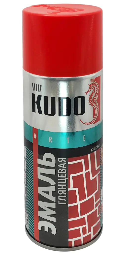 Эмаль аэрозольная универсальная KUDO RAL 3020 (красный) 520 мл, KU-1003