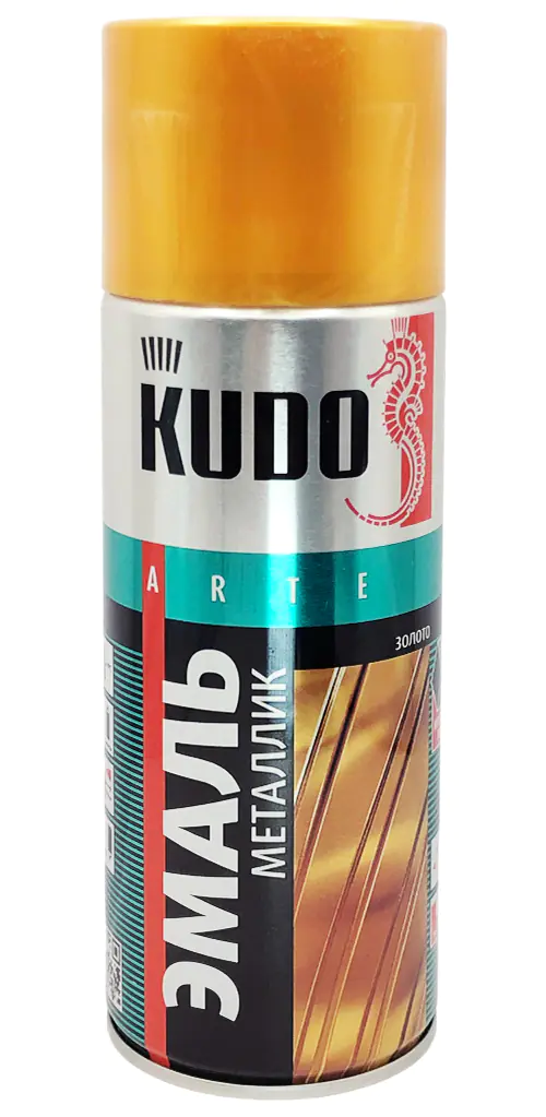 Эмаль аэрозольная универсальная KUDO (золото металлик) 520 мл, KU-1028