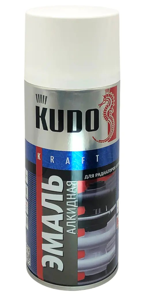 Эмаль аэрозольная для радиаторов KUDO (белый глянцевый) 520 мл, KU-5101