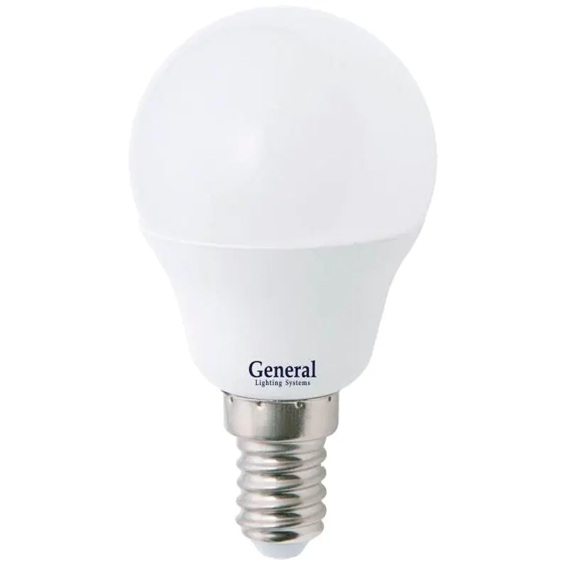 Лампа светодиодная Шар (G45) General Lighting 8Вт Е14 3000К теплый белый свет 660193