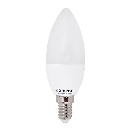 Светодиодная лампа Свеча General Lighting 8Вт Е14 4000К. Нейтр. белый свет (660176)