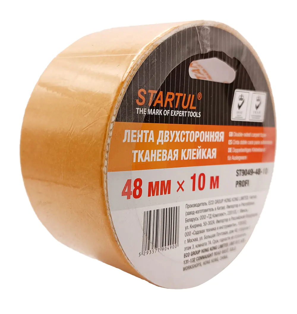 Лента двухсторонняя тканевая клейкая STARTUL PROFI 48 мм х 10 м (ST9049-48-10)
