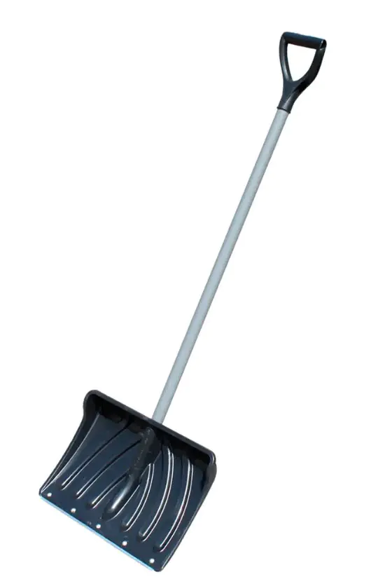 Лопата для уборки снега пластиковая Крепышок с алюм. черенком 500х335 мм